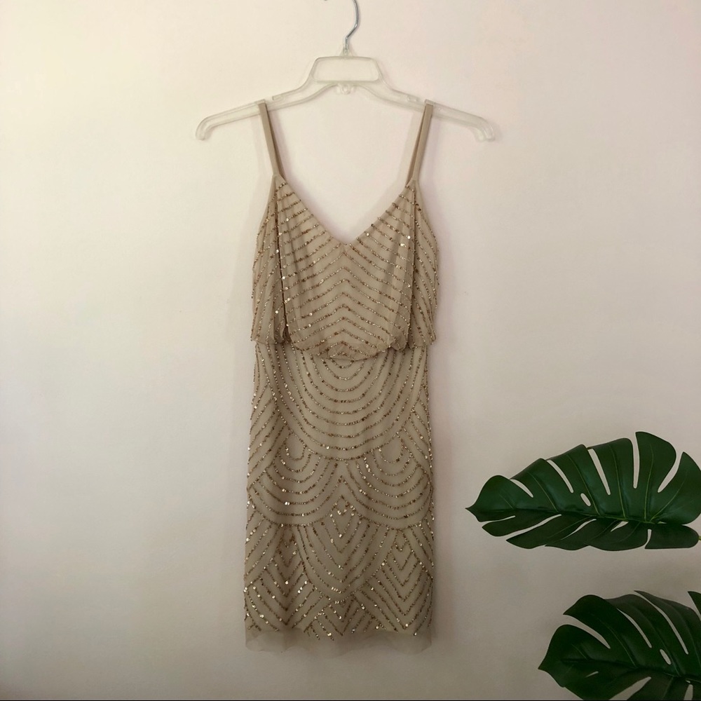 Gorgeous beaded blouson dress w/ Art Deco beading